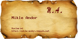 Mikle Andor névjegykártya