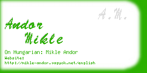 andor mikle business card